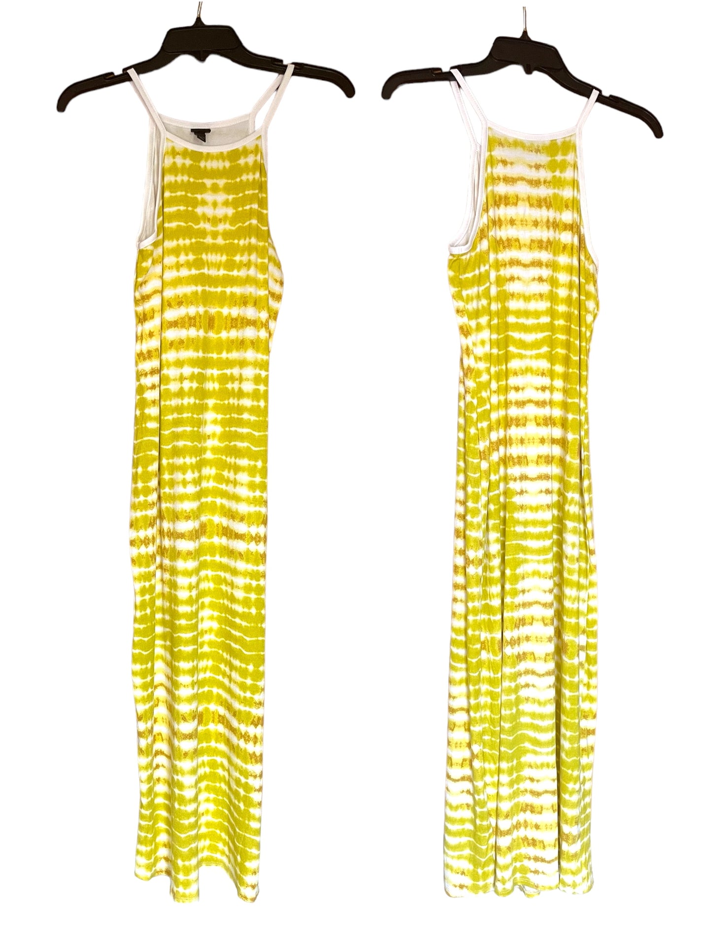 Yellow and White Tye Dye Maxi Dress