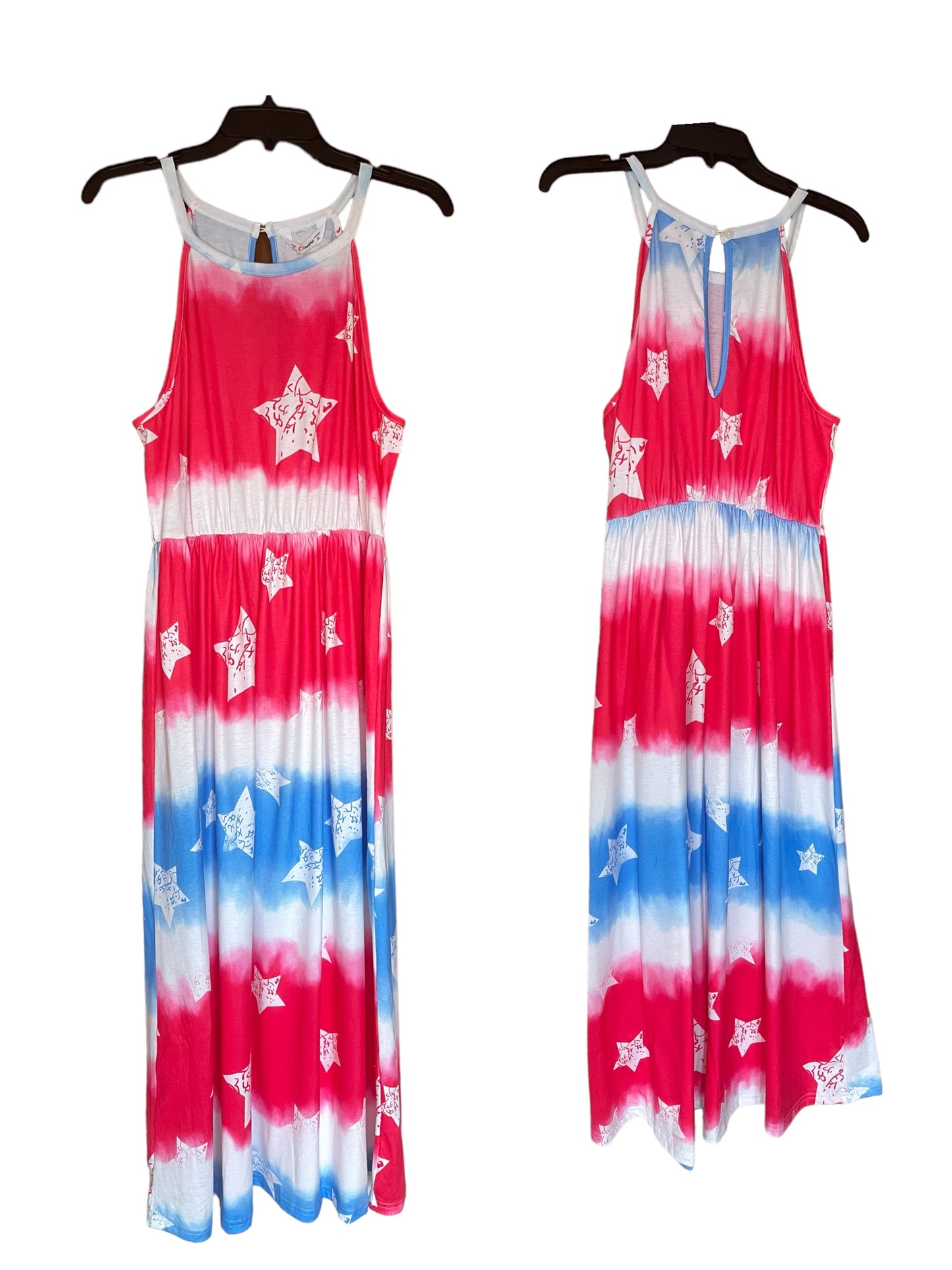 Red, White, Blue Star Maxi Dress