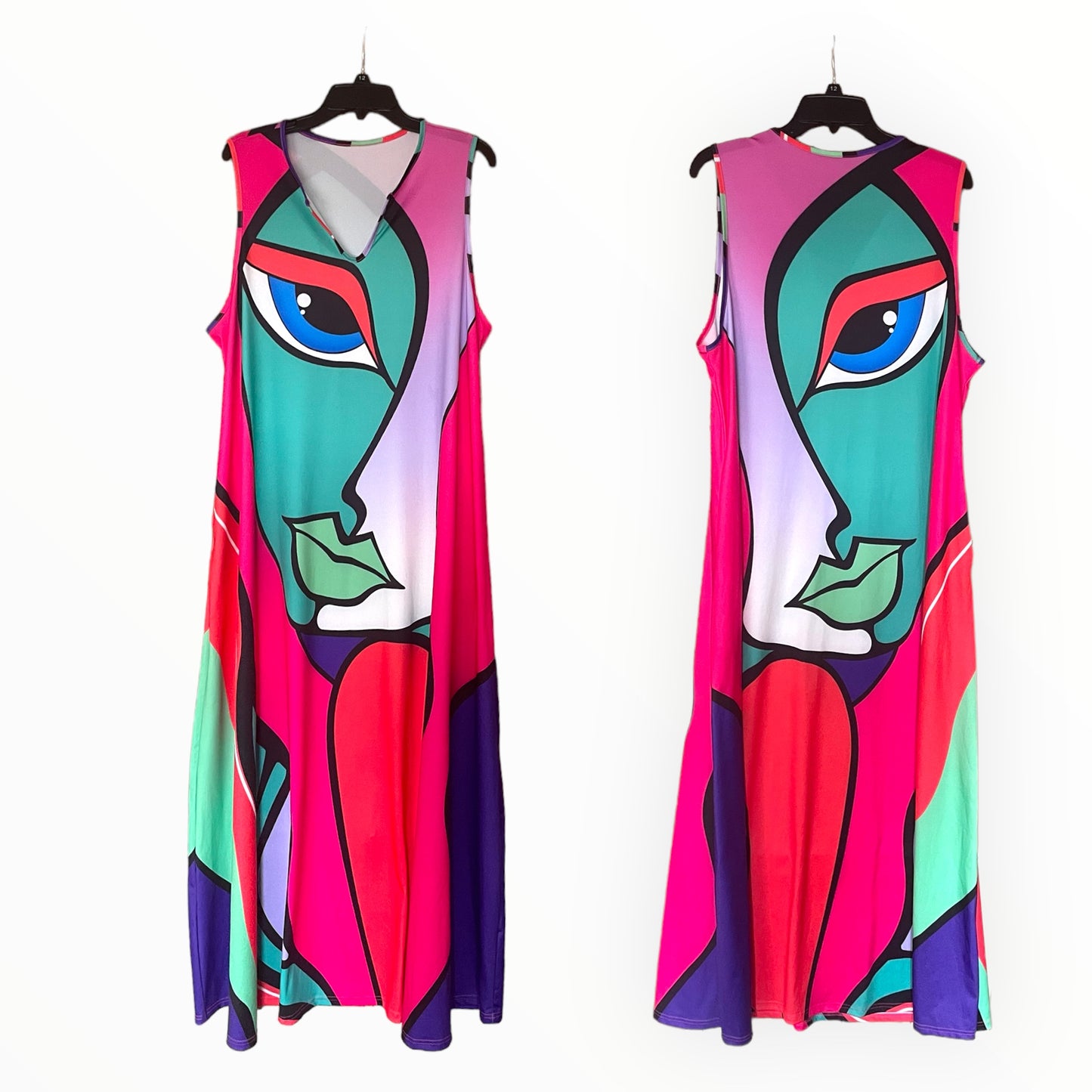 Sleeveless Abstract Casual Dress