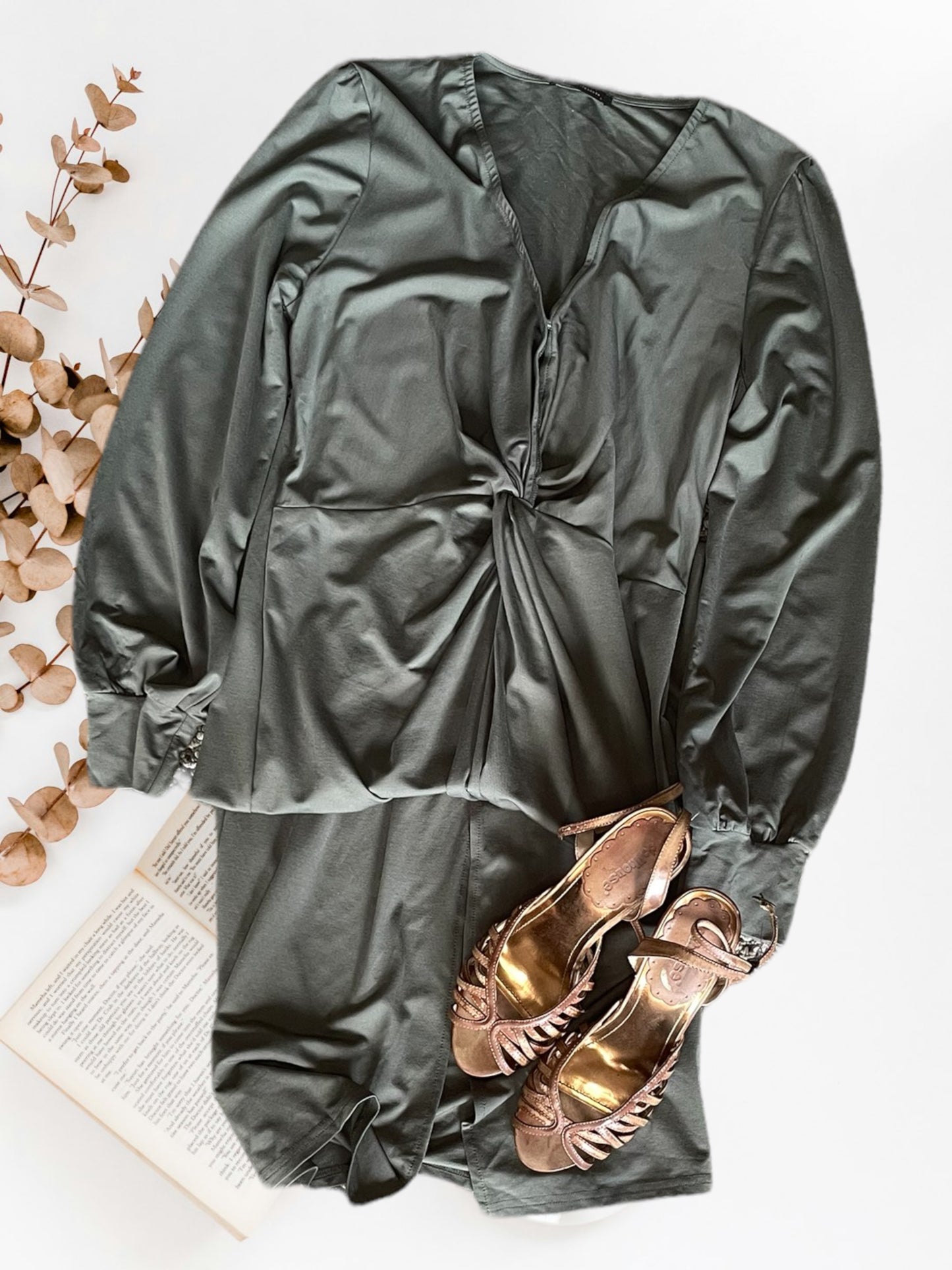 Elegant Olive Green Maxi Dress