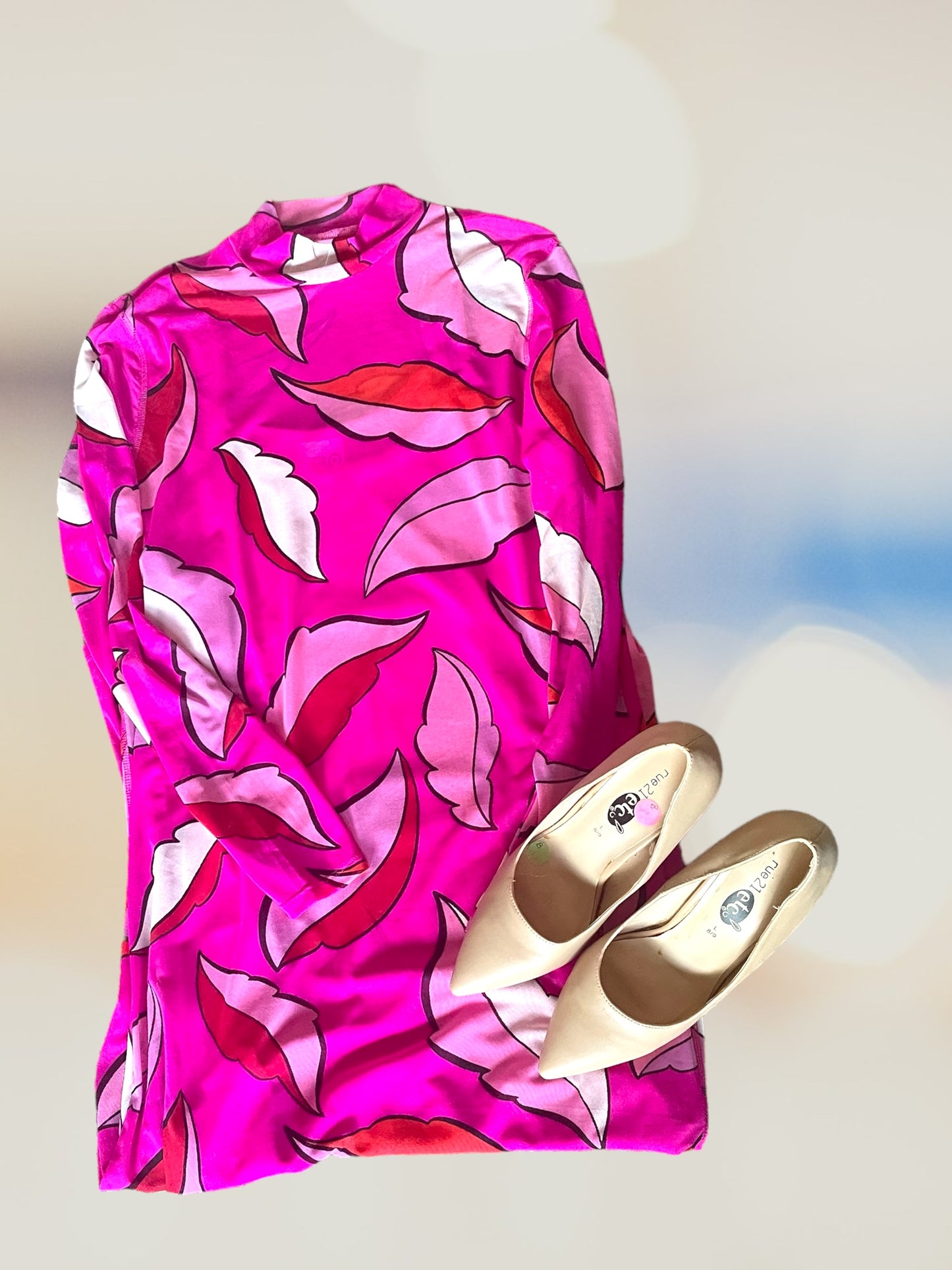Vibrant Pink Patterned Dress