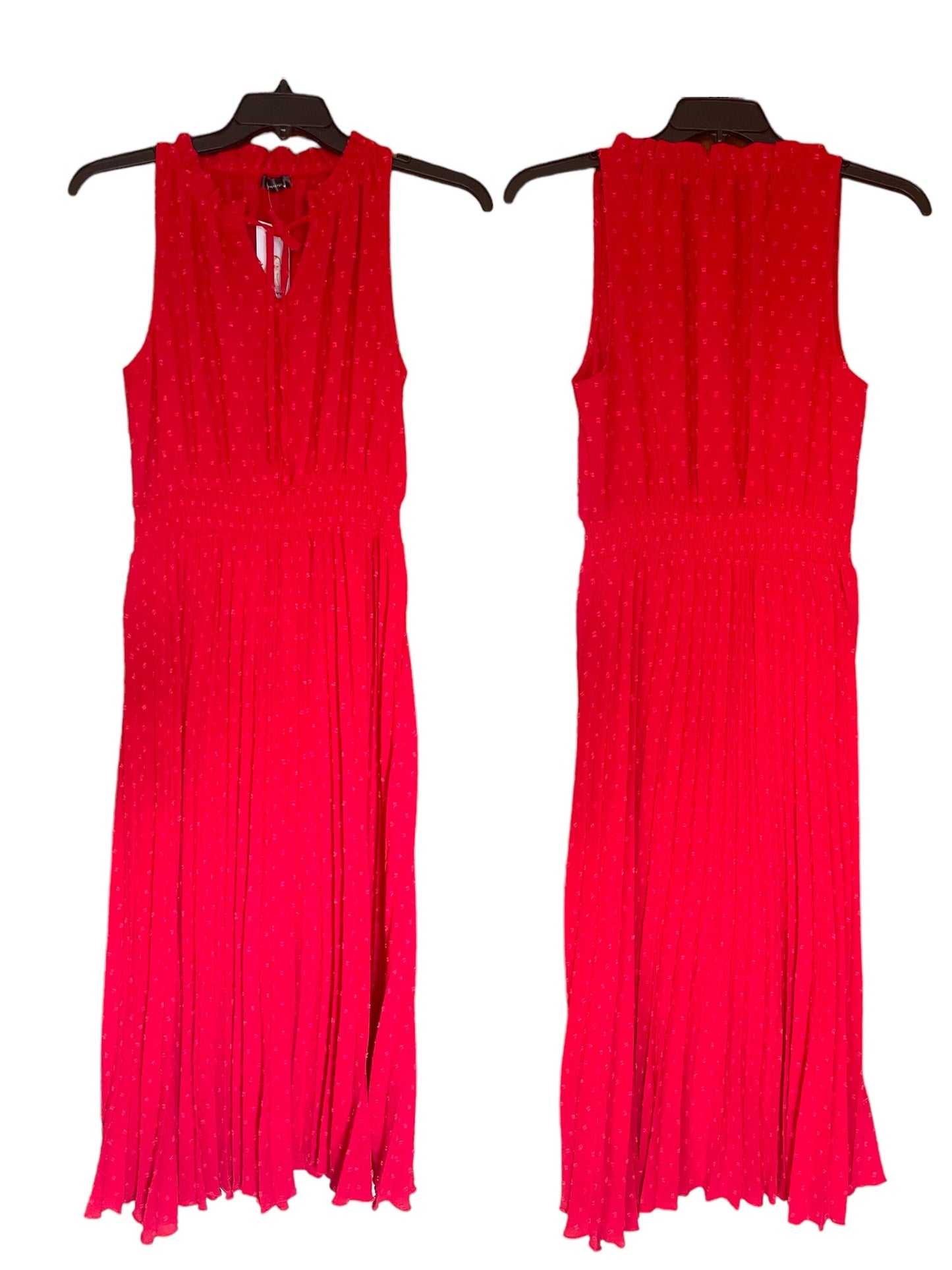 Pleated Red Dress