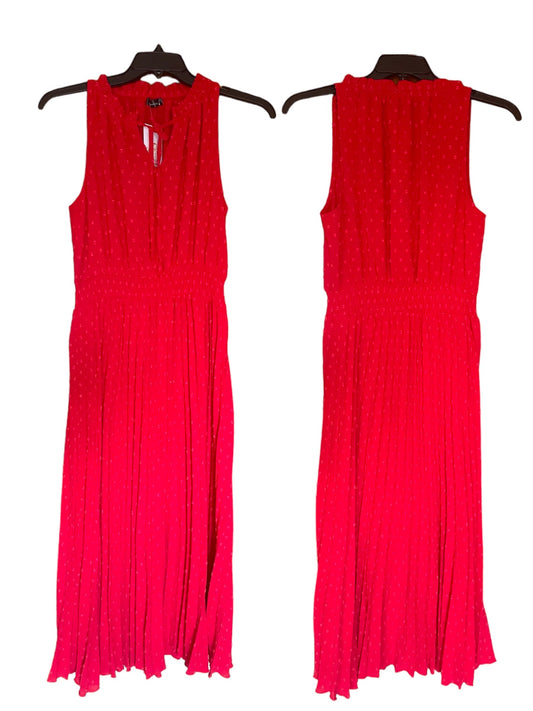 Pleated Red Dress